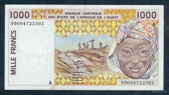Западная Африка (Сенегал), 1000 франков 2002 год.