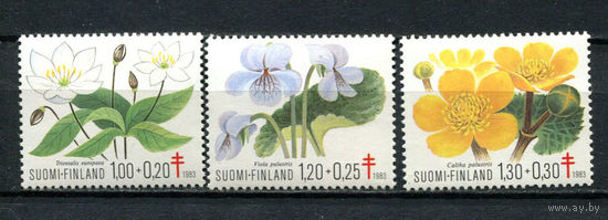 Финляндия - 1983 - Борьба с туберкулезом. Цветы - [Mi. 932-934] - полная серия - 3 марки. MNH.  (Лот 158BB)