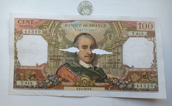 Werty71 Франция 100 франков 1972 Банкнота кардинал Ришелье