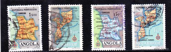 Ангола.Мозамбик.Карта государства.