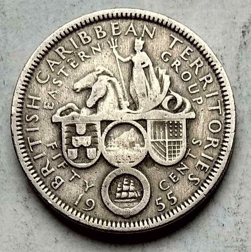 Карибские острова (Карибы) (Британская Карибская территория) 50 центов 1955 г.