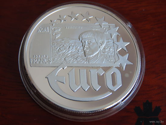 10 Евро, серебро 999, в капсуле. 1997 год. Серия: Банкноты стран Европы. Франция. Proof!