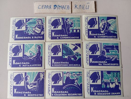 Спичечные этикетки ф.Ревпуть. Комсомол. 1965 год