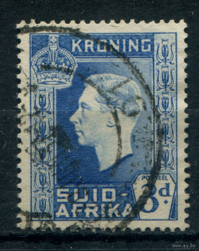 Британские колонии - Южная Африка - 1937г. - коронация короля Георга VI, 3 P - 1 марка - гашёная. Без МЦ!