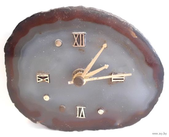 Часы настенные Натуральный камень Агат