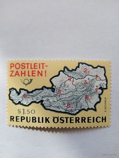 Австрия 1964г. Карта Австрии