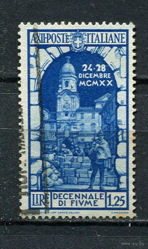 Королевство Италия - 1934 - Колокольня Святого Вита в Фиуме 1,25L - [Mi.466] - 1 марка. Гашеная.  (Лот 52DR)