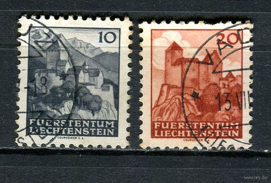 Лихтенштейн - 1943 - Пейзажи и замки  - [Mi. 222-223] - полная серия - 2 марки. Гашеные.  (Лот 64CO)