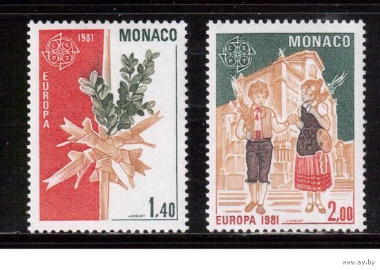 Монако-1981, (Мих.1473-1474) **, Европа СЕРТ, Фольклор,