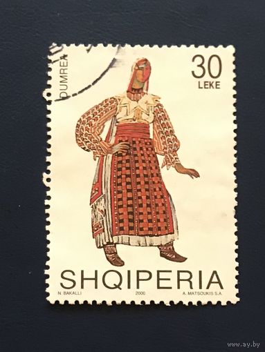 Албания 2000 год Культура Одежда Национальный костюм часть 1 Mi:2726 Гашеная