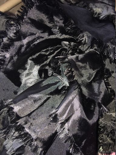 Шаль боа шарфик 180 см х 25 см черный фасон кучерявый эффектный Италия этикетки нет