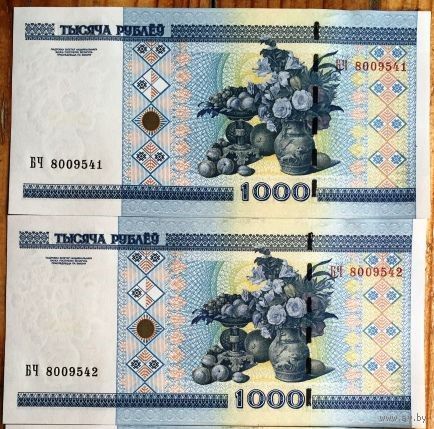 Беларусь, 1000 рублей 2000 (UNC), серия БЧ