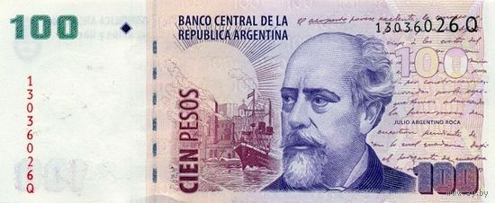 Аргентина 100 песо образца 2003 года UNC p357a(5)