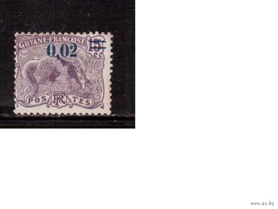 Французская Гайана-1922 (Мих.95), *   , Французские   Колонии, Стандарт, Фауна, Надп.