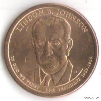1 доллар США 2015 год 36-й Президент Линдон Джонс двор Р _состояние XF/aUNC