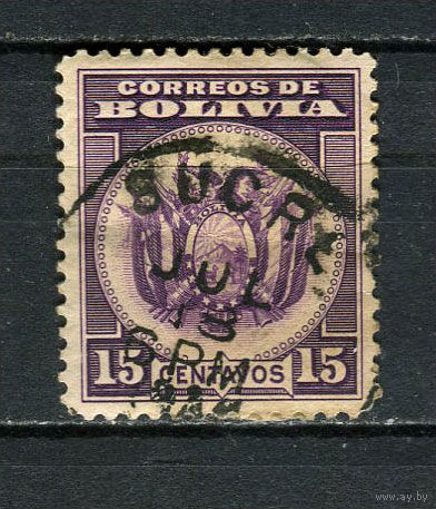 Боливия - 1933 - Герб 15С - [Mi.227] - 1 марка. Гашеная.  (Лот 18CN)