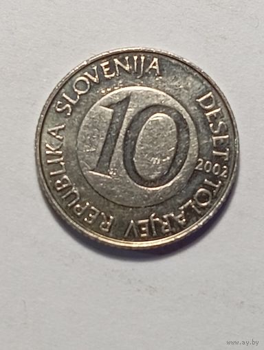 Словения 10 толаров 2002 года .