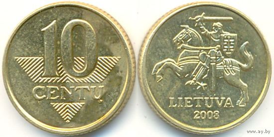 Литва, 10 центов 2008