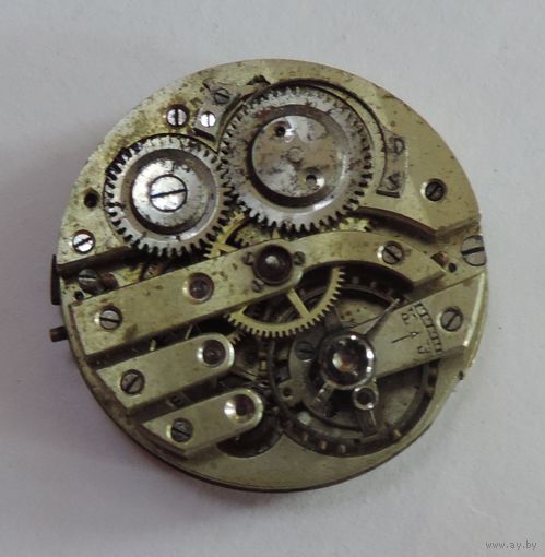 Механизм от карманных часов "P. Moser" Швейцария. Диаметр 3.1 см. Неисправный.