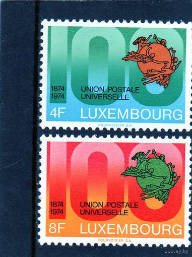 Люксембург. Ми-889,890. U.P.U. Универсальный почтовый союз.100 лет. 1874-1974.
