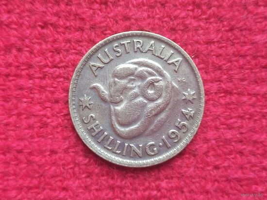 Австралия 1 шиллинг 1954 г. Серебро 0.500.