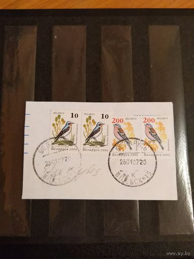 Беларусь вырезка  фауна птицы 2 марки 10 рублей на мелованной бумаге (2-12)