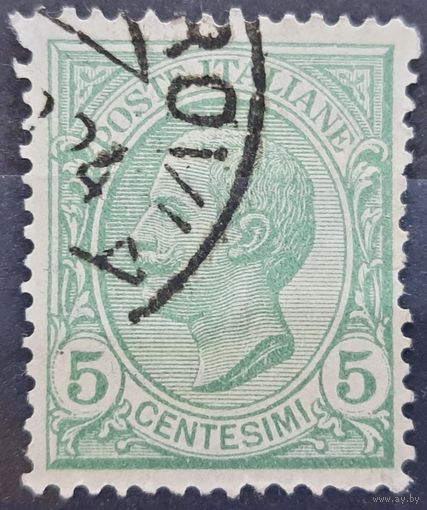 1/2a: Италия - 1906 - стандартная марка - Король - Виктор Эммануил III, 5 чентезимо, водяной знак "корона", [Mi. 78], гашеная, гашение "... ROVIA"