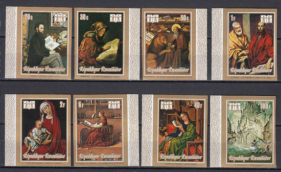 Живопись. Руанда. 1973. 8 марок б/з (полная серия). Michel N 549-556 (25,0 е)