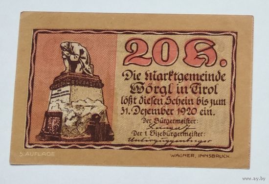 Германия, Нотгельд Cirol 20 Геллеров 1921 --171