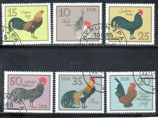 Породы петухов ГДР  1979 серия из 6 марок