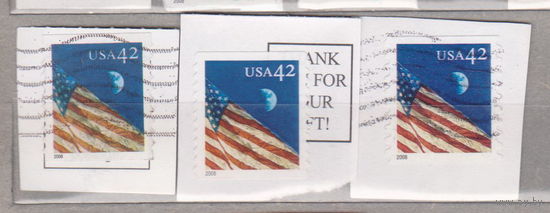 Флаг Космос США 2008 год лот 1064 БЕЗ ПОВТОРОВ разновидности разная зубцовка   МОЖНО РАЗДЕЛЬНО вырезки