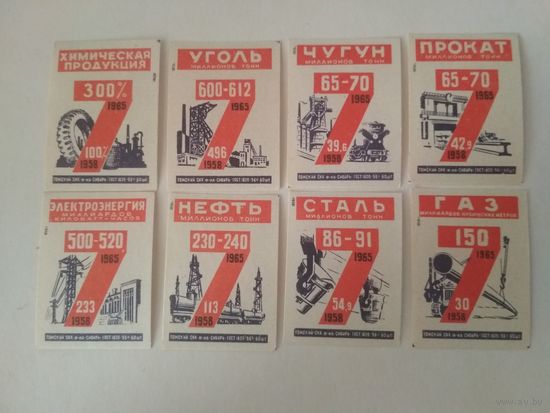 Спичечные этикетки ф.Сибирь. Планы семилетки 1958-1965. 1959 год