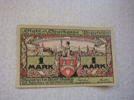 Германия 1 марка нотгельд 1921 г.