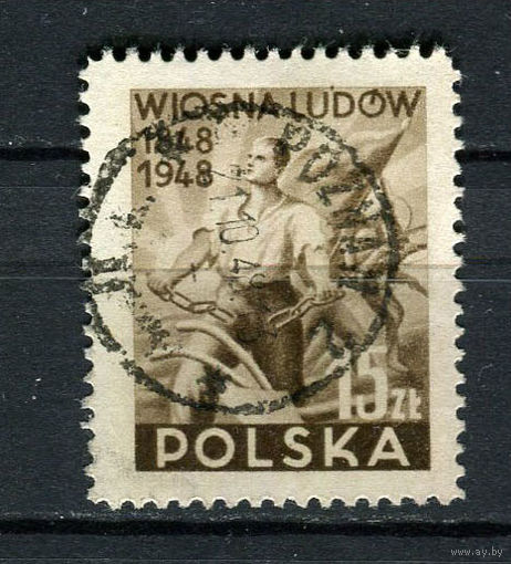 Польша - 1948 - Столетия революции 15Zt - [Mi.497] - 1 марка. Гашеная.  (Лот 32BT)