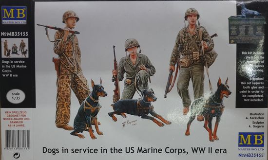 Master Box #35155 1/35 Dogs in service in the US Marine Cops WWII
