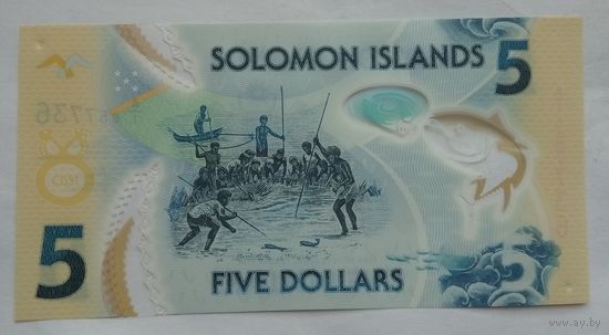 Соломоновы острова 5 долларов 2019 г. Полимер