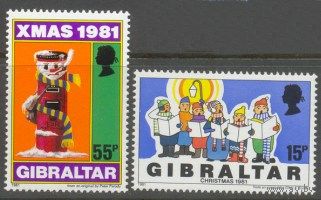 Гибралтар, 1981, #430-1, Рождество, MNH