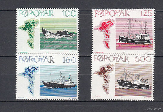 Корабли. Фареры (Дания). 1977. 4 марки (полная серия). Michel N 24-27 (10,0 е).