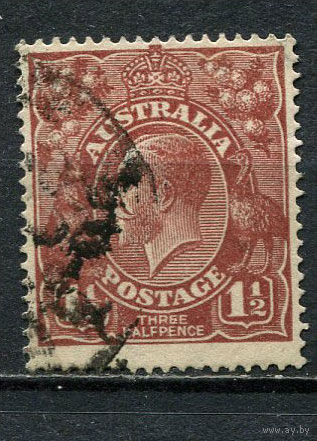 Австралия - 1914/1923 - Король Георг V 1 1/2P - [Mi.32XAc] - 1 марка. Гашеная.  (Лот 29EV)-T25P1