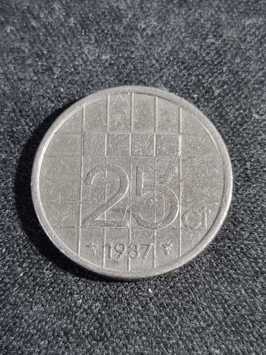 Нидерланды 25 центов 1987