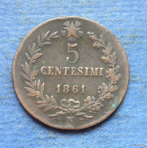 Италия 5 чентезимо 1861 N