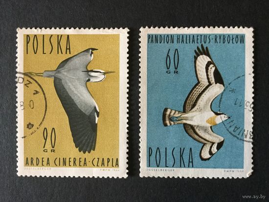Птицы. Польша,1964, 2 марки из серии