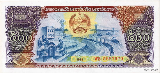 Лаос, 500 кип, 1988 год, UNC