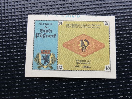 Германия  нотгельд 10 пфенингов 1921 10
