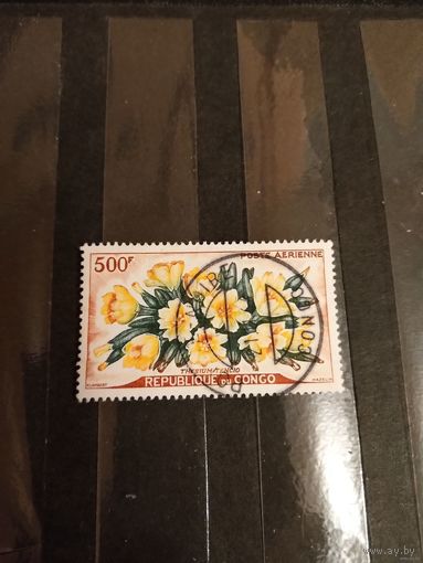 1964 Конго флора цветы дорогая концовка авиапочта четкое гашение (1-6)