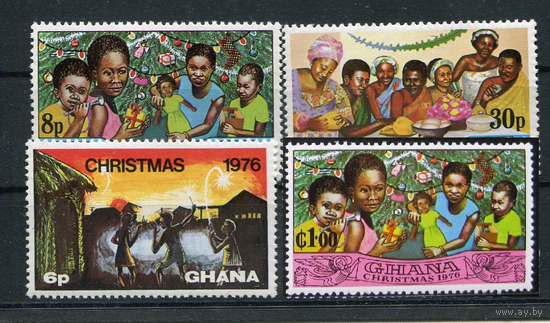 Подарки | Религия | Рождество | Фейерверки Гана 1976 Серия  ** (РН)
