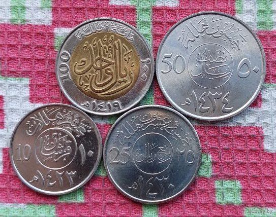 Саудовская Аравия набор монет 10, 25, 50, 100 халала, UNC.