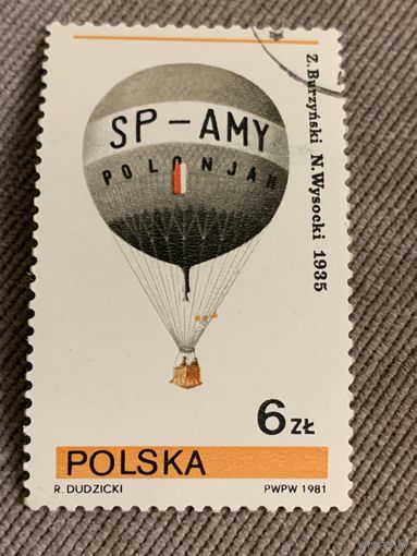 Польша 1981. Воздухоплавание. Марка из серии