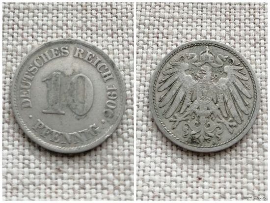 Германия 10 пфеннигов 1906 A