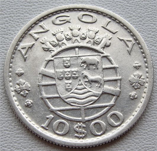 Ангола. "Португальская" 10 эскудо 1955 год KM#73    Тираж: 1.977.000 шт